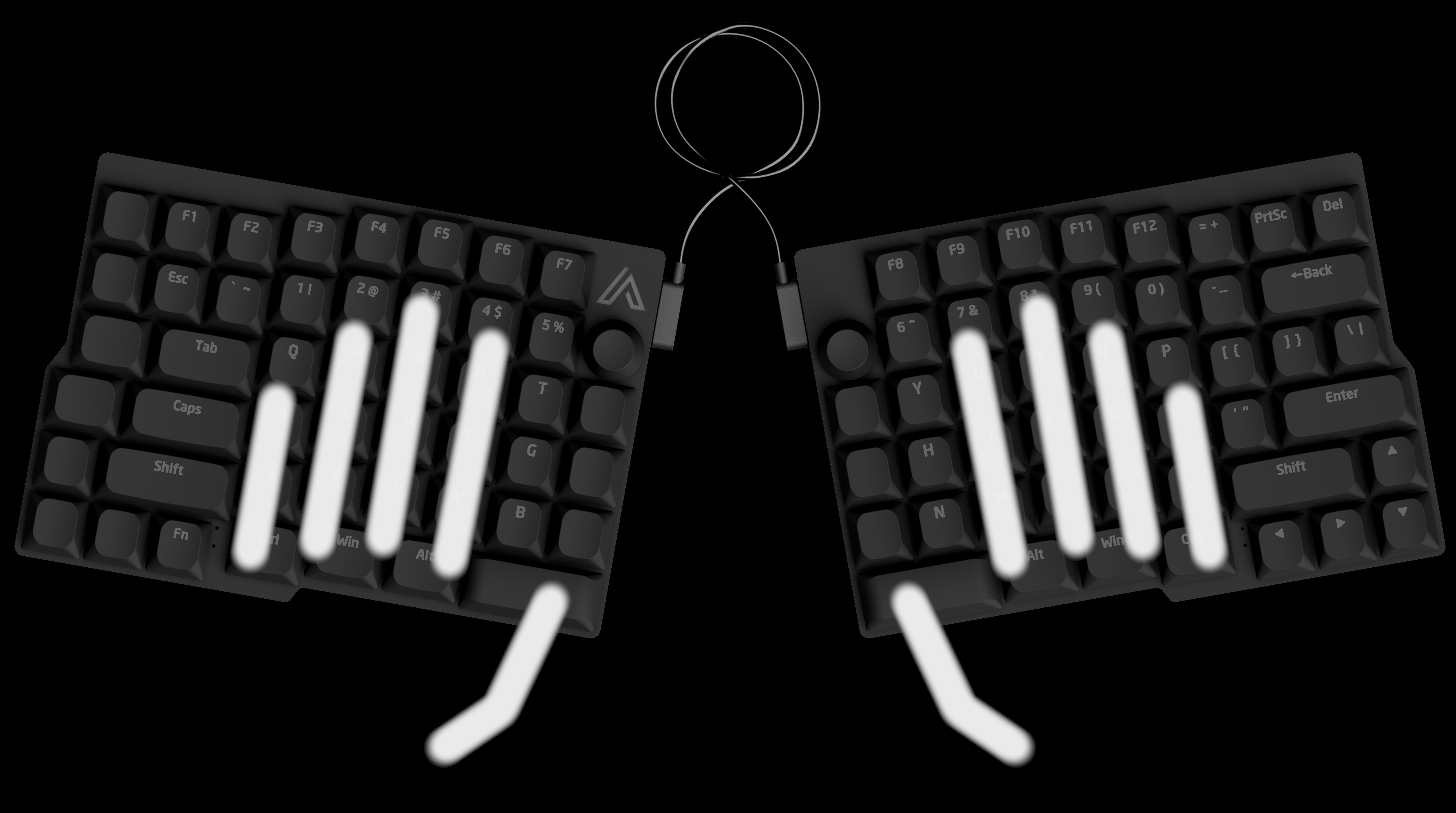 ikona dłoni kierującej palec na klawisz